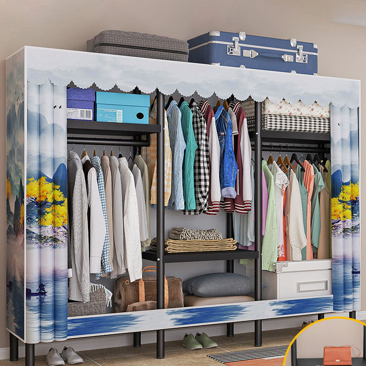 Contemporary Style Wardrobe 1 Door Steel Wardrobe Closet for Home
