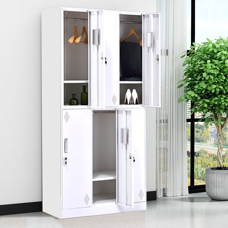 Contemporary Style Wardrobe Armoire Steel Wardrobe Closet with Lock