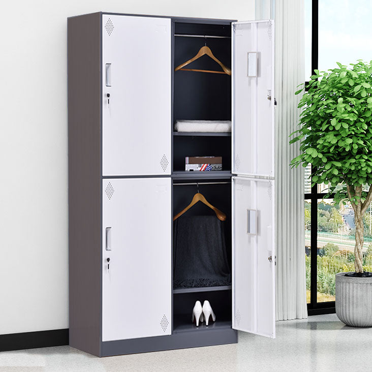 Contemporary Style Wardrobe Armoire Steel Wardrobe Closet with Lock