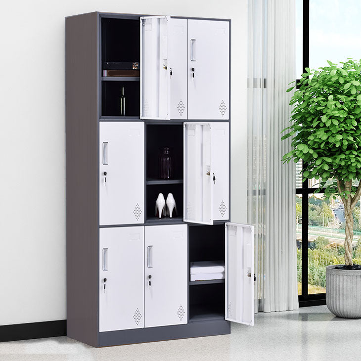 Contemporary Style Wardrobe Armoire Steel Wardrobe Closet with Lock