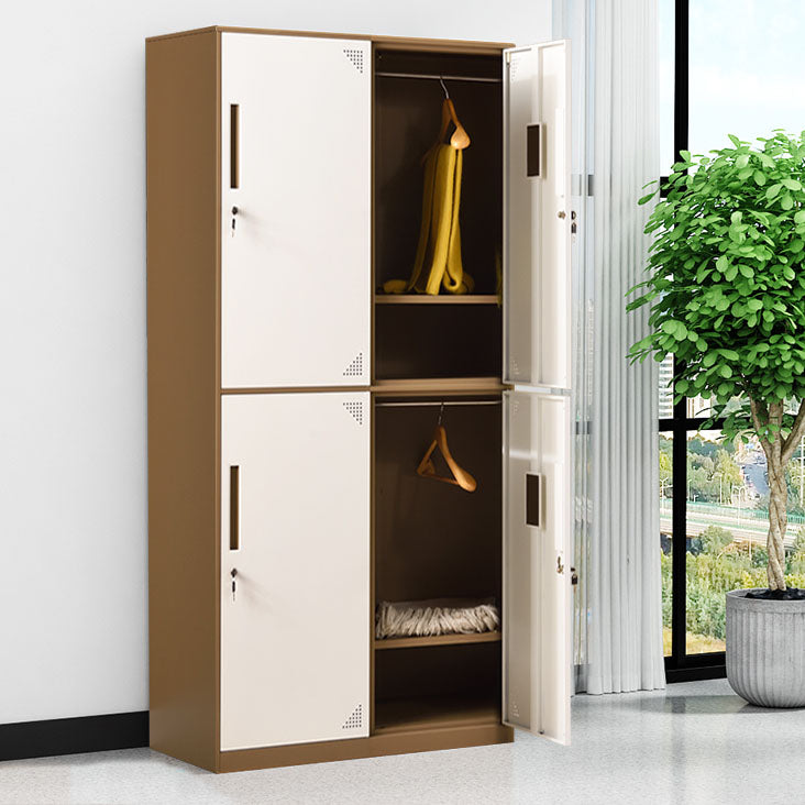 Contemporary Style Wardrobe Armoire Steel Wardrobe Closet with Lock