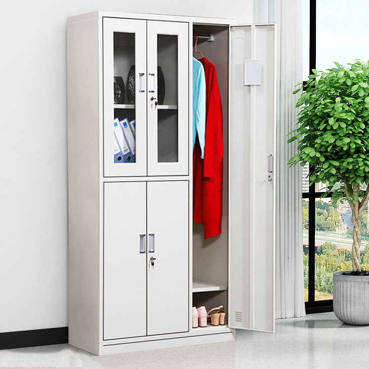 Contemporary Style Wardrobe Armoire Steel Wardrobe Closet with Lock