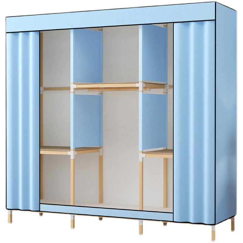 Contemporary Style Solid Wood Wardrobe 1-Drawer Wardrobe Closet for Home