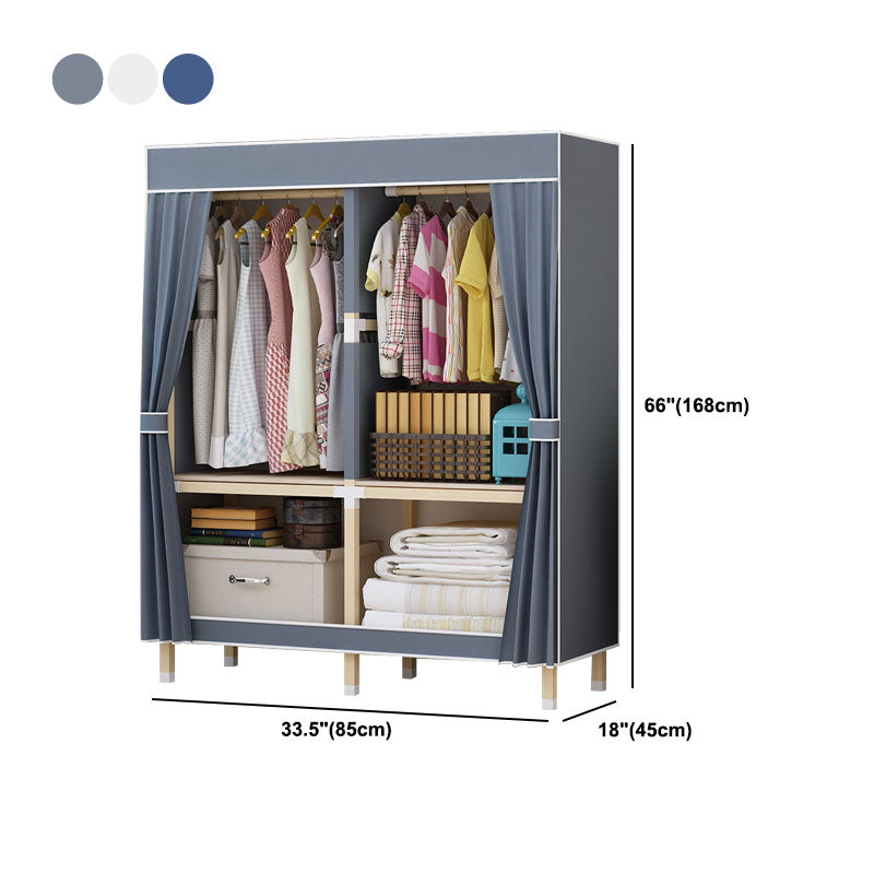 Contemporary Style Solid Wood Wardrobe 1-Drawer Wardrobe Closet for Home