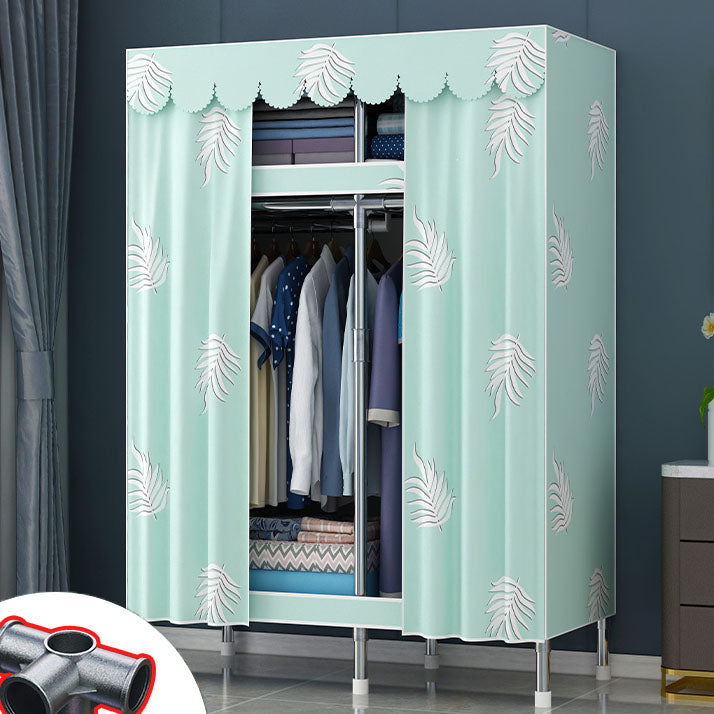 Contemporary Style Steel Wardrobe 2 Shelves Wardrobe Closet for Home