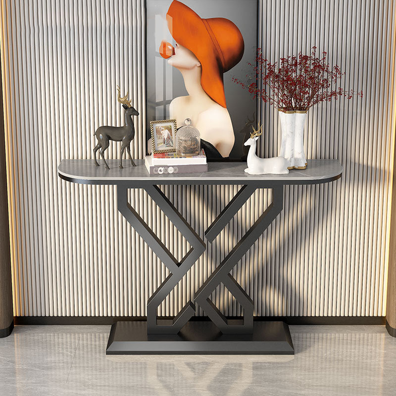 11.8" W Console Table Stain Resistant Slate Contemporary End Table