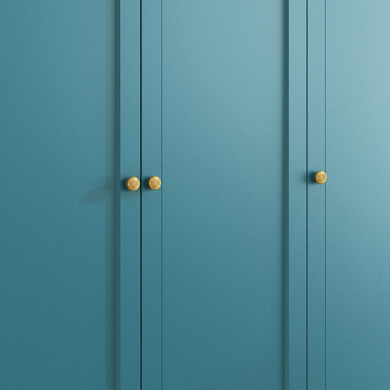 Blue Engineered Wood Wardrobe Cabinet Contemporary Wardrobe Armoire