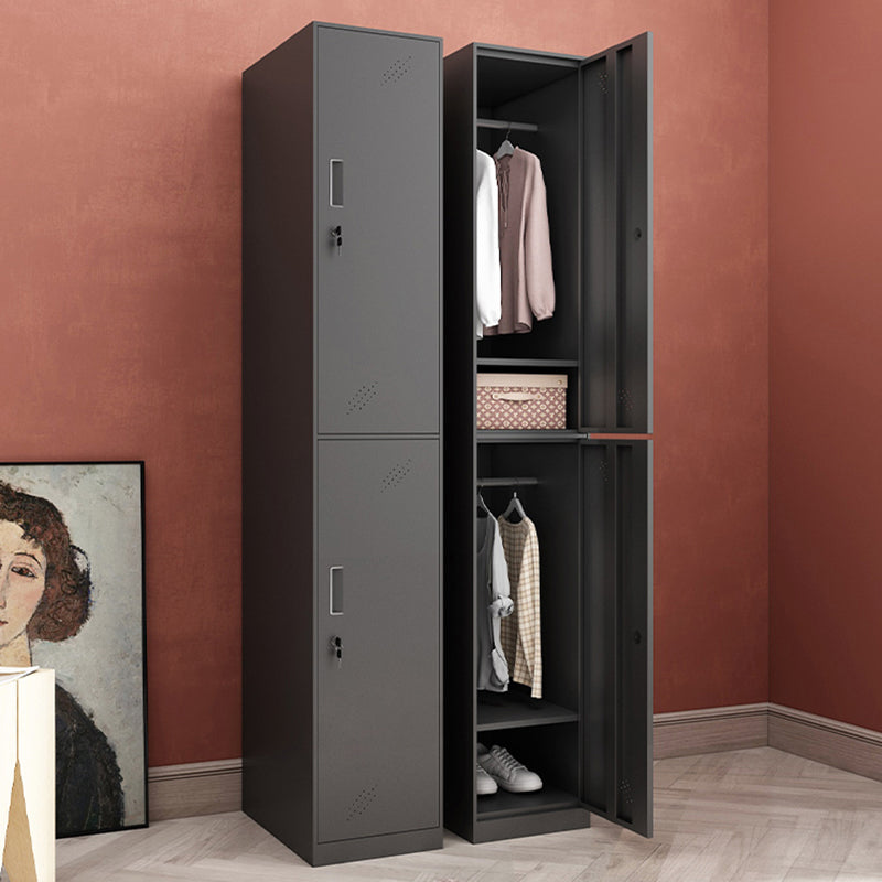 Black Steel Wardrobe Closet Contemporary Hinged Wardrobe Cabinet