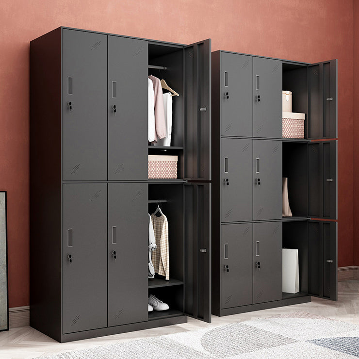 Black Steel Wardrobe Closet Contemporary Hinged Wardrobe Cabinet