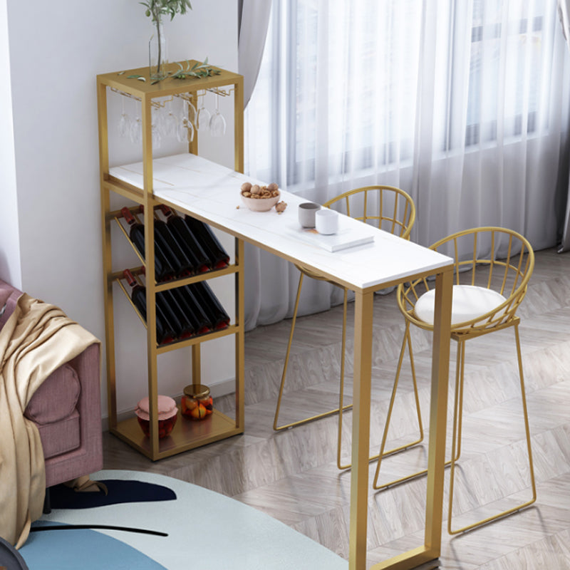 Glam Bar Table Set 1/2/3 Pcs Storage Bar Table with Bar Stools