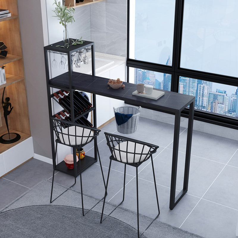 Glam Bar Table Set 1/2/3 Pcs Storage Bar Table with Bar Stools