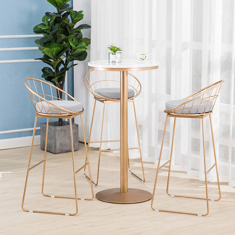 Round 1/2/3/4 Pieces Pub Dining Set Modern Metal Living Room Counter Height Set