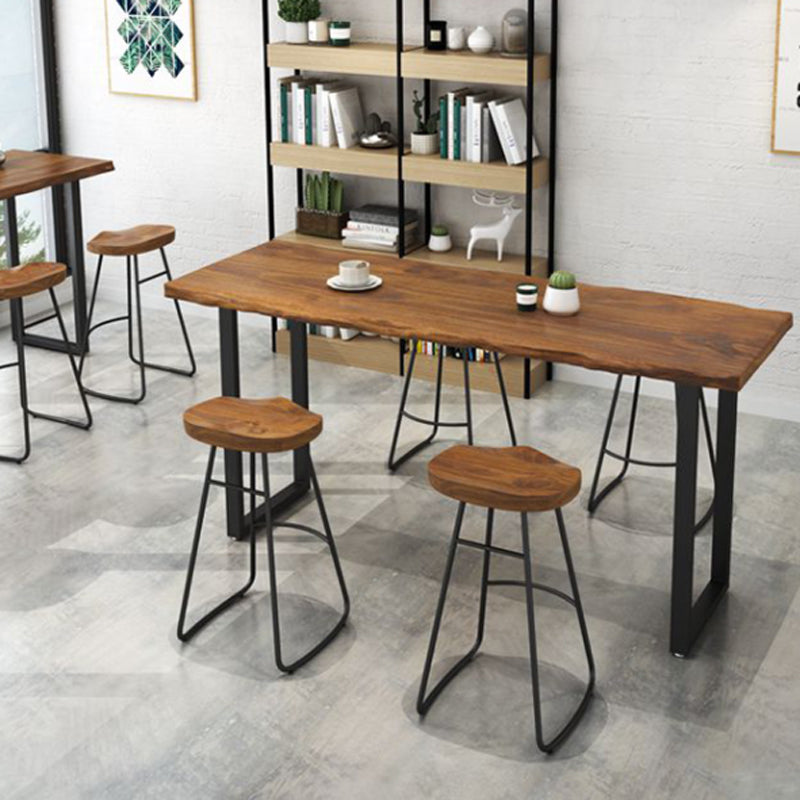 Industrial Rectangle Bar Table Set 1/4 Pieces Counter Table for Indoor