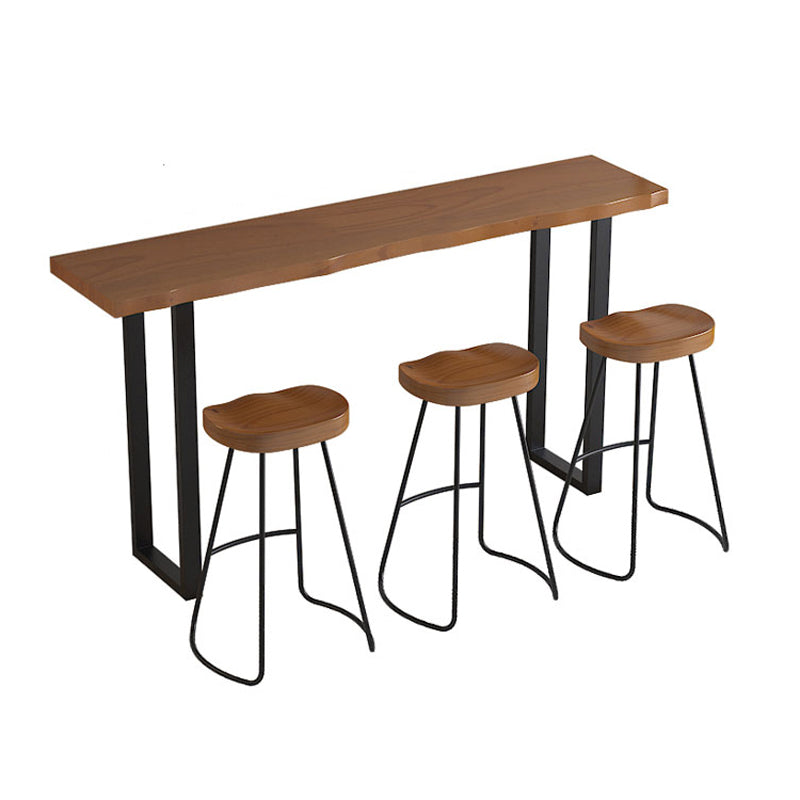 Industrial Rectangle Bar Table Set 1/4 Pieces Counter Table for Indoor