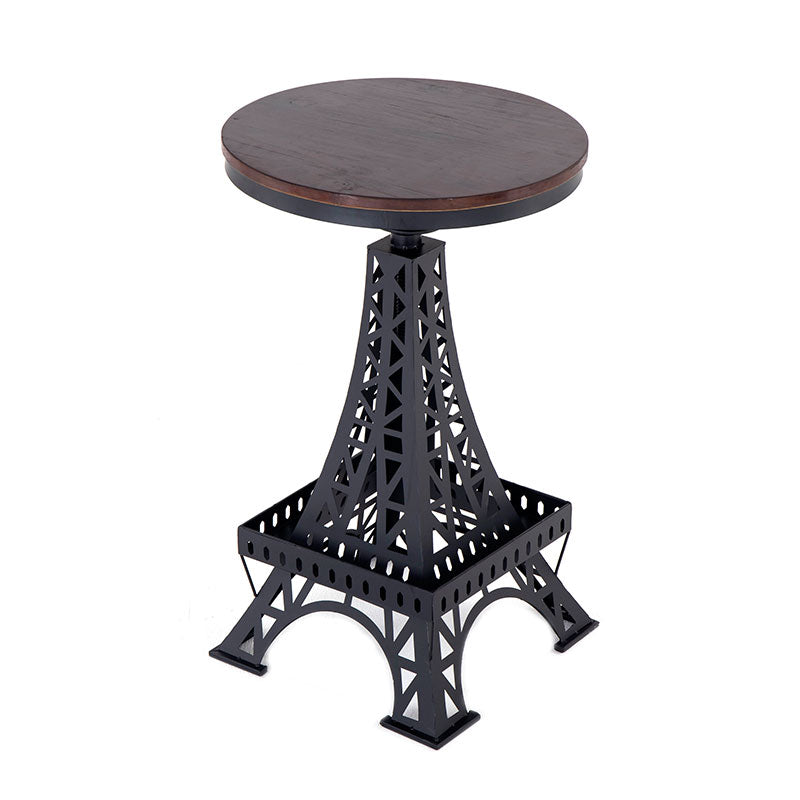 Industrial 1/2/3 Pieces Round Bar Table Set Solid Wood Bar Table Set for Dining Room
