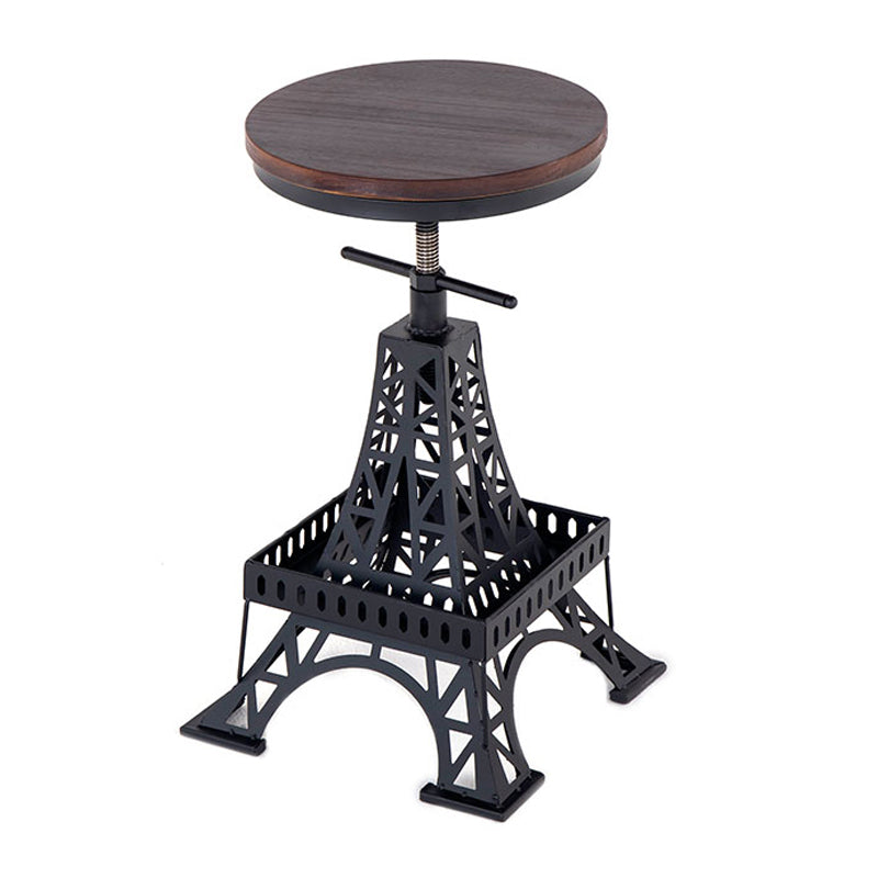 Industrial 1/2/3 Pieces Round Bar Table Set Solid Wood Bar Table Set for Dining Room