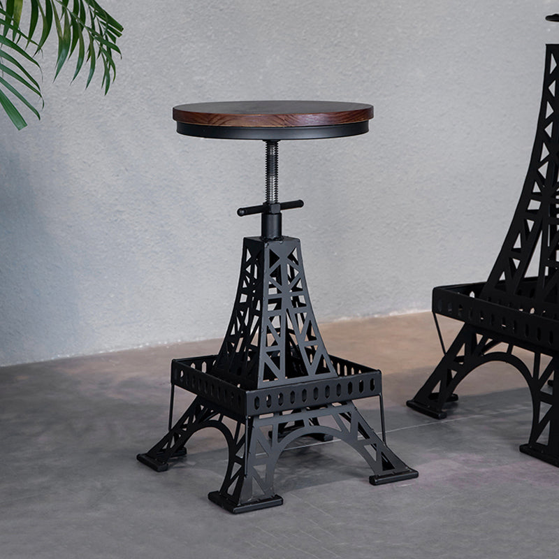 Industrial 1/2/3 Pieces Round Bar Table Set Solid Wood Bar Table Set for Dining Room