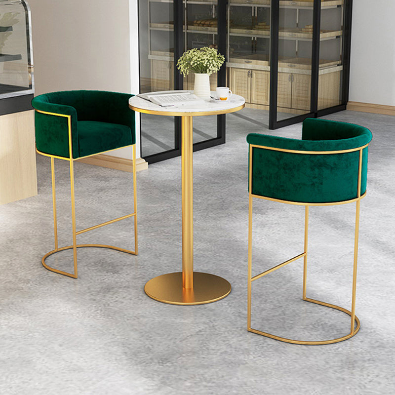 Glam Bar Set 1/2/4/7 Pcs Marble Bar Table with Upholstered Stools