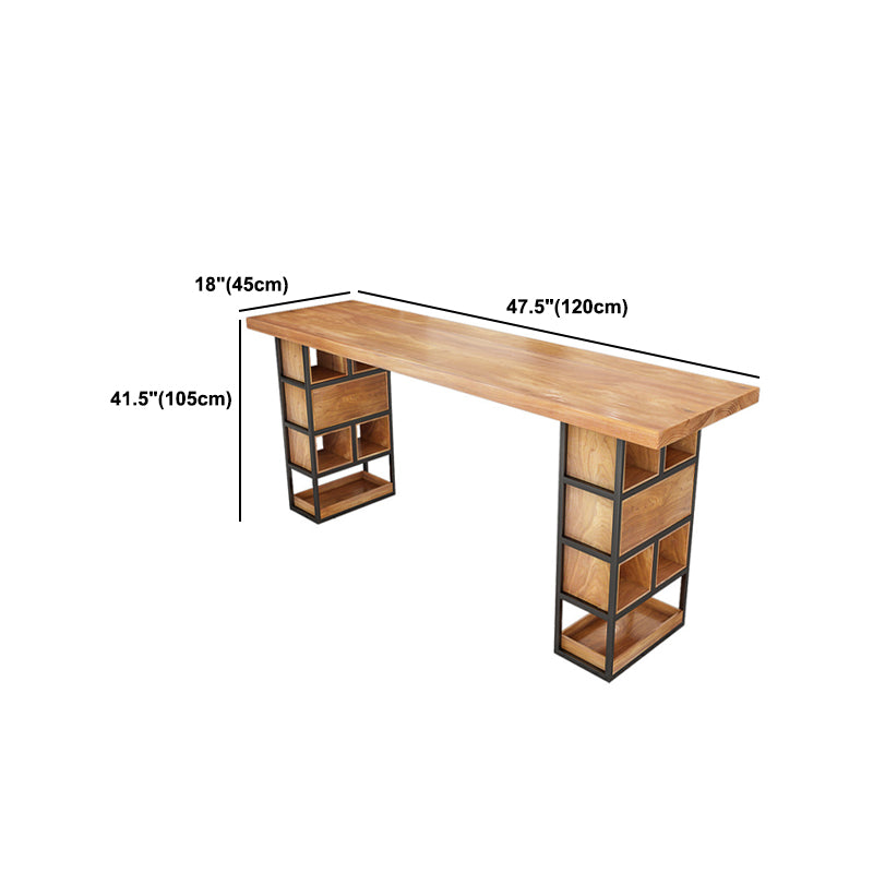 Contemporary Rectangle Bar Table Set 1/2/4/7 Pcs Solid Wood Bar Table and Bar Stools