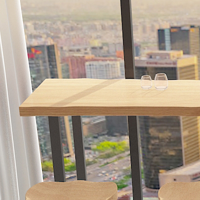 Rectangular Solid Wood Bar Table Set 1/5/9 Pieces Counter Table with Backless Stools