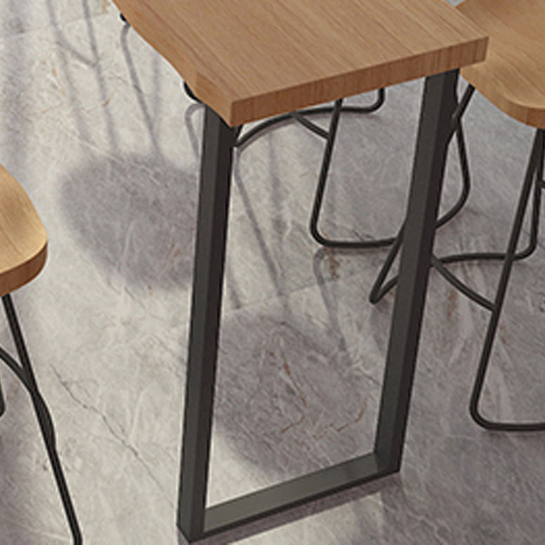 Rectangular Solid Wood Bar Table Set 1/5/9 Pieces Counter Table with Backless Stools