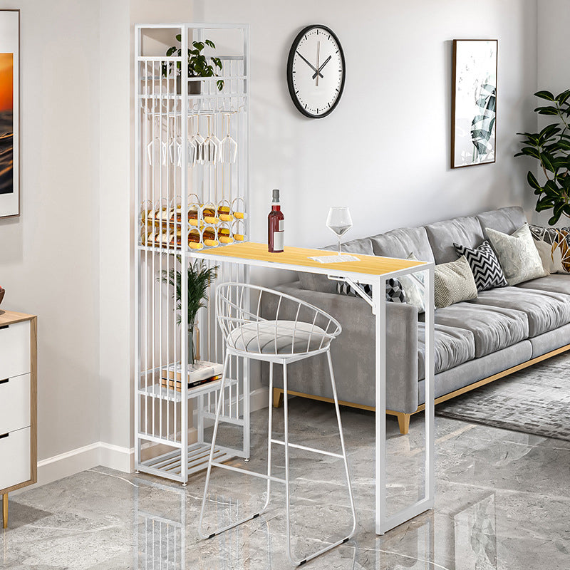 Glam Folding Bar Table Set 1/2 Pcs Bar Table and Bar Stools with Metal Frame