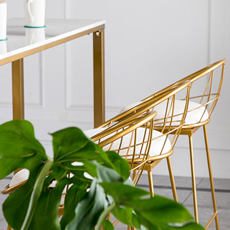 Glam 1/4/7 Pieces Bar Table Set Rectangle Stone Counter Table with High Stools for  Cafe