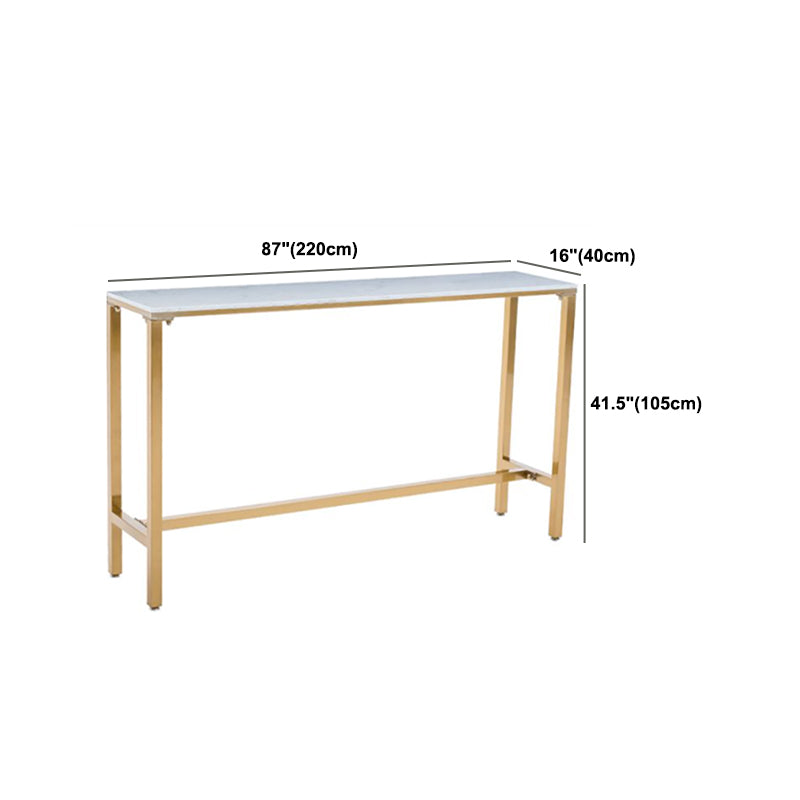 Glam 1/4/7 Pieces Bar Table Set Rectangle Stone Counter Table with High Stools for  Cafe