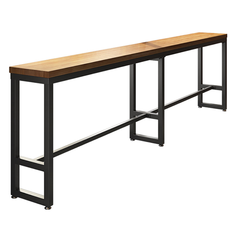 Modern 1/7 Pieces Bar Table Set Rectangle Pine Wood Counter Table with High Stools for Bar