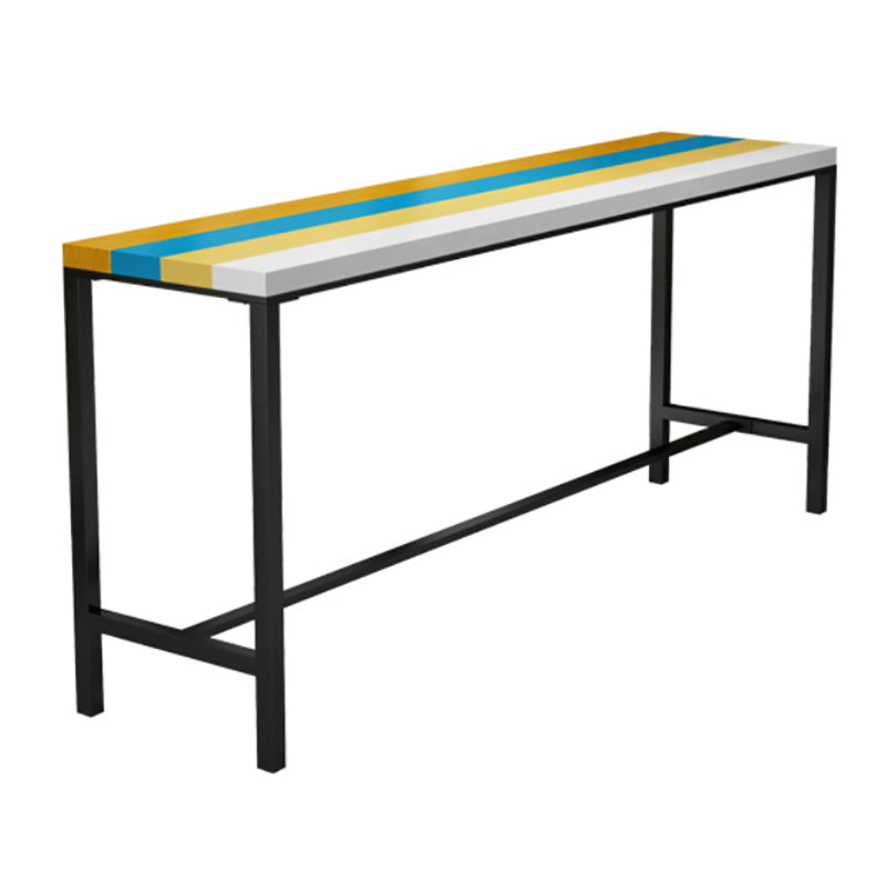 Modern 1/5/9 Pieces Bar Table Set Rectangle Wood Counter Table with High Stools for Cafe