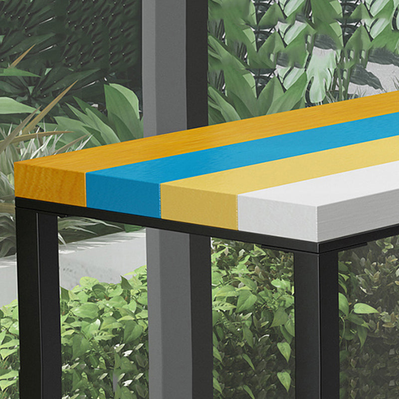 Modern 1/5/9 Pieces Bar Table Set Rectangle Wood Counter Table with High Stools for Cafe