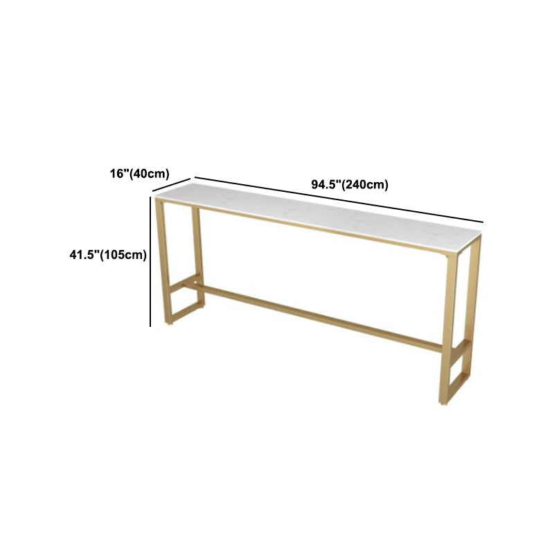 Glam 1/5/7 Pieces Bar Table Set Rectangle Stone Counter Table for Milk Tea Shop