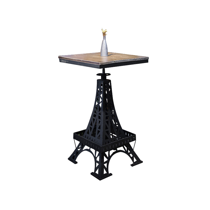 Industrial Wood Bar Table Set 1/2/3 Pieces Metal Counter Set for Home Use