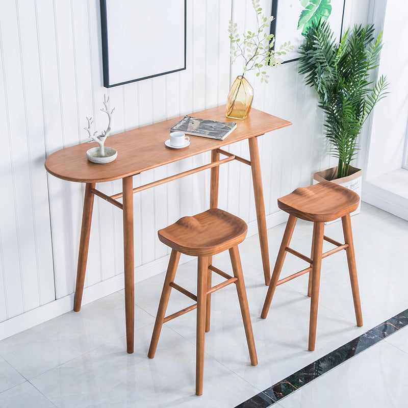 Glam 1/3 Pieces Bar Table Set Rectangle Wooden Counter Table for Home Use