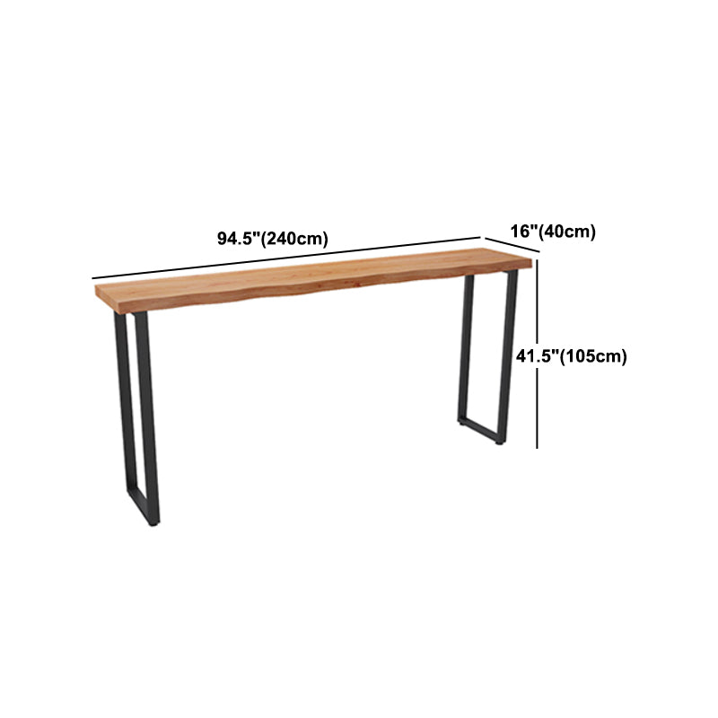 Modern 1/4 Pieces Bar Table Set Rectangle Pine Wood Counter Table with Stools for Balcony