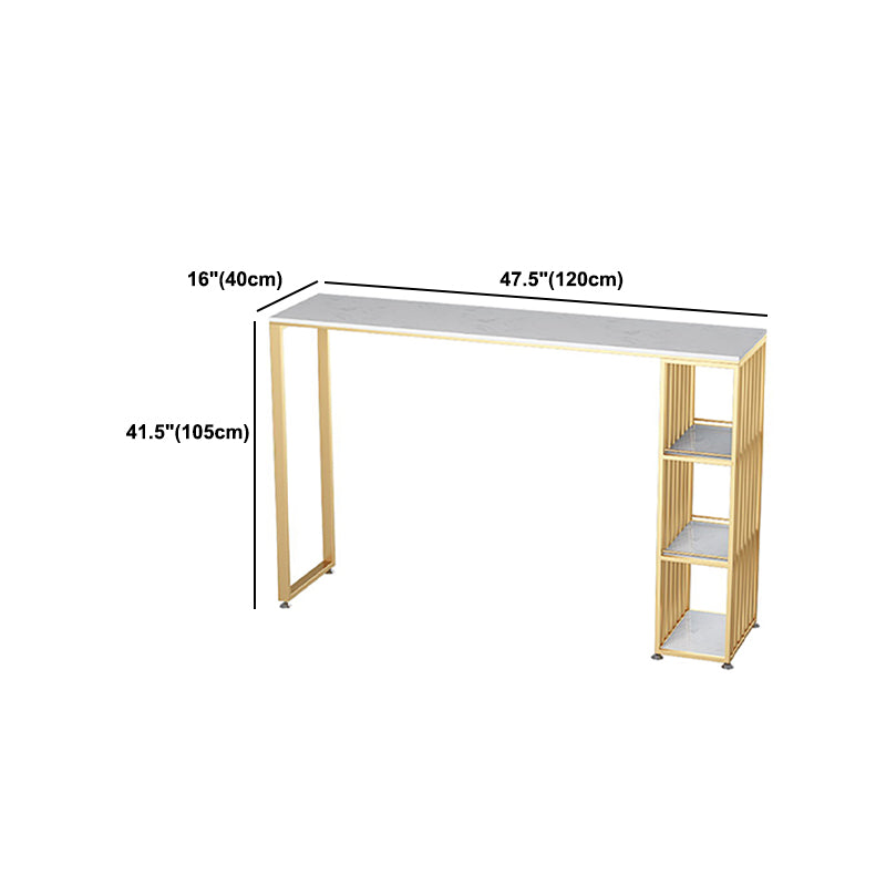 Faux Marble Bar Table Set Glam Rectangle 1/2/3 Pieces Counter Table