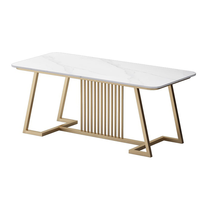 Glam Office Desk 29.52-inch Rectangular Writing Desk with Metal Legs