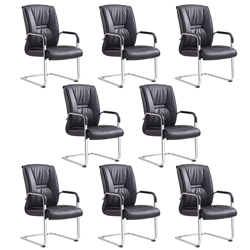 Contemporary Computer Chair Faux Leather Padded Arms Office Chair