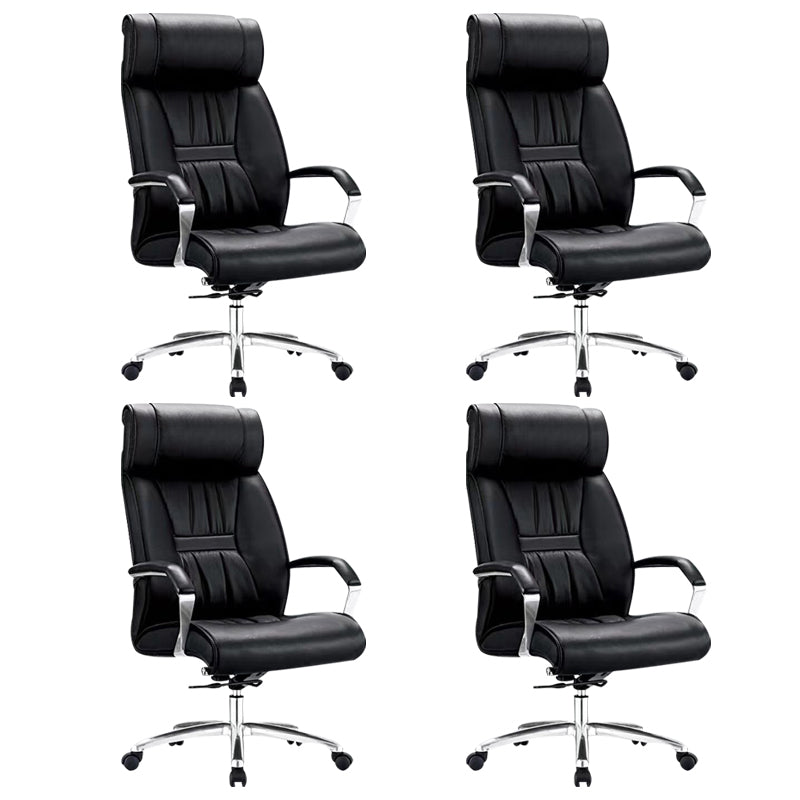 Contemporary Computer Chair Faux Leather Padded Arms Office Chair