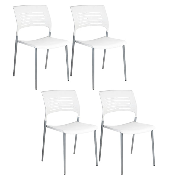 Armless Upholstered Office Chair Plastic Modern Office Chair