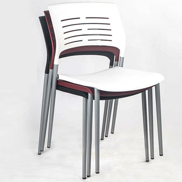 Armless Upholstered Office Chair Plastic Modern Office Chair