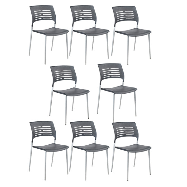 Armless Upholstered Office Chair Plastic Modern Office Chair