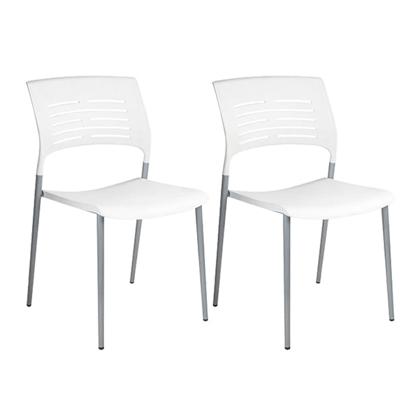 Armless Upholstered Office Chair Plastic Modern Office Chair