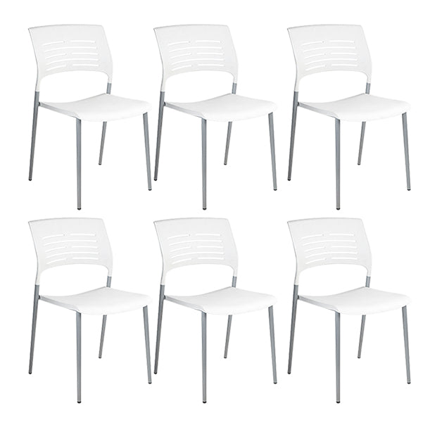 Armless Upholstered Office Chair Plastic Modern Office Chair