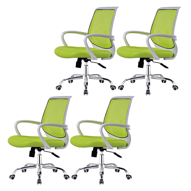 Fixed Arms Steel Office Chair Modern Lumbar Support Office Chair
