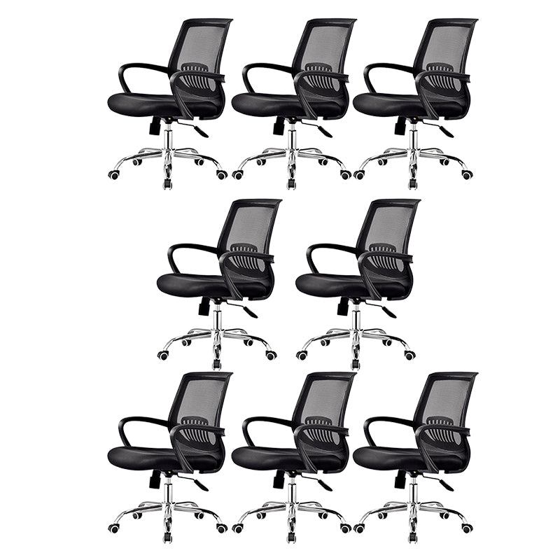 Fixed Arms Steel Office Chair Modern Lumbar Support Office Chair