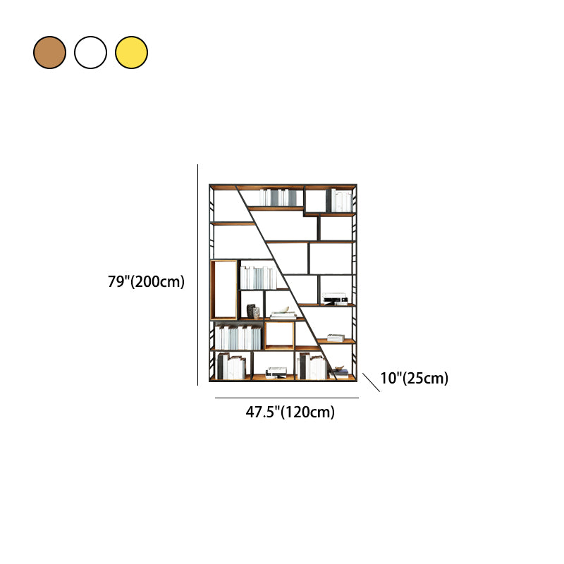 10" W Open Storage Bookcase Modern Metal Frame Bookshelf with Shelves
