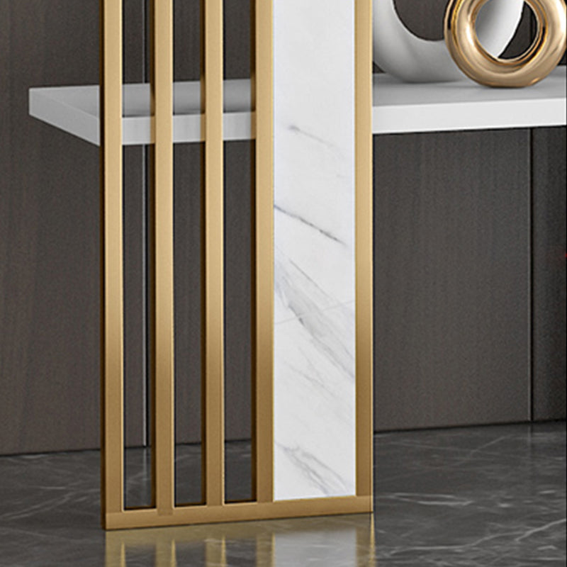 12" W Open Storage Bookcase Gold Metal Frame Bookshelf with Shelves