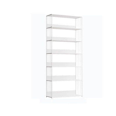 Modern Open Storage Bookcase 12" W Iron Frame Bookshelf with Shelves