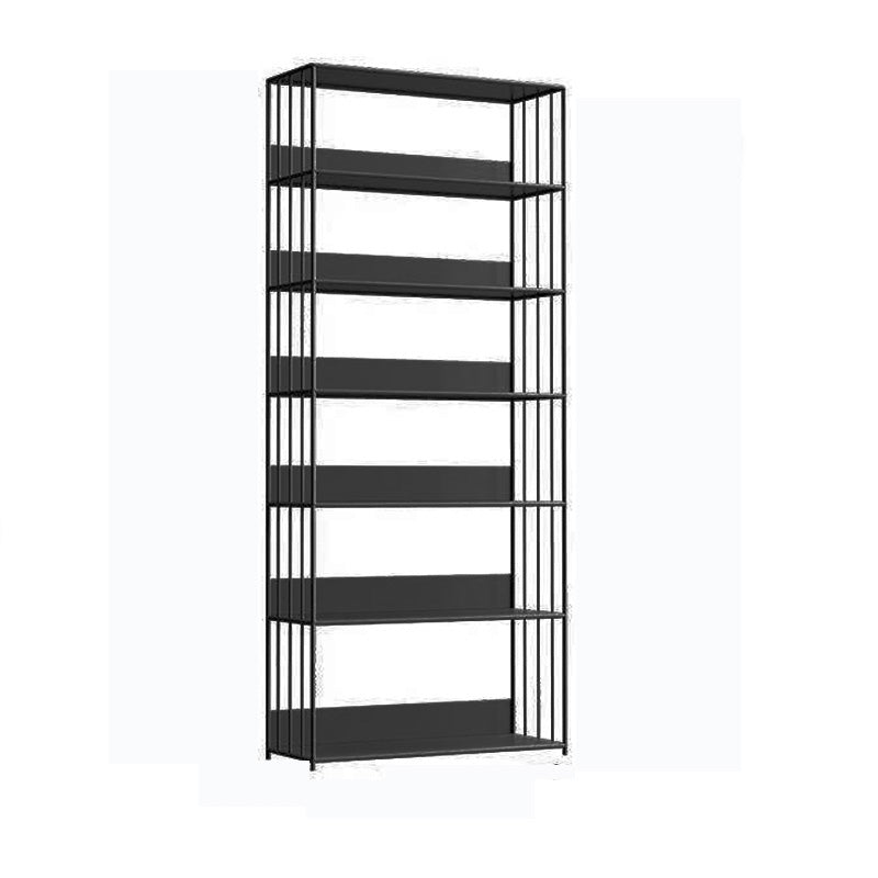 Modern Open Storage Bookcase 12" W Iron Frame Bookshelf with Shelves